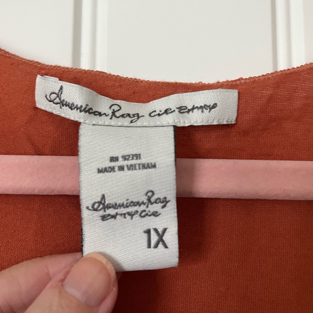 American Rag Racerback Tank Top. Raw Edge. Plus Size 1X - Picture 2 of 4